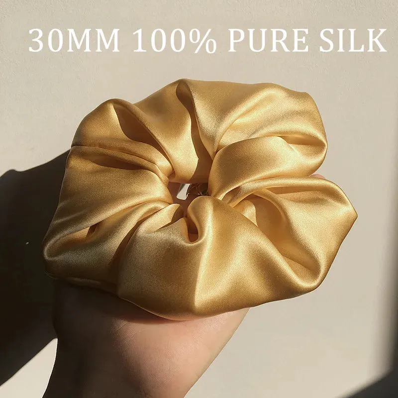 100% Mulberry 30MM Silk Most Luxurious Hair Scrunchies- Over-Sized 6CM