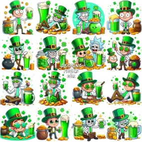 16 St. Patrick’s Day Morty Serie Rick Serie Designs Bundle PNG
