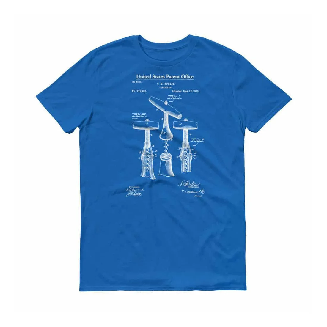 1883 Corkscrew Patent T-Shirt - Old Patent Shirt, Corkscrew T-Shirt, Drinking T-Shirt, Bartender Gift, Bar T-Shirt, Bartender Shirt