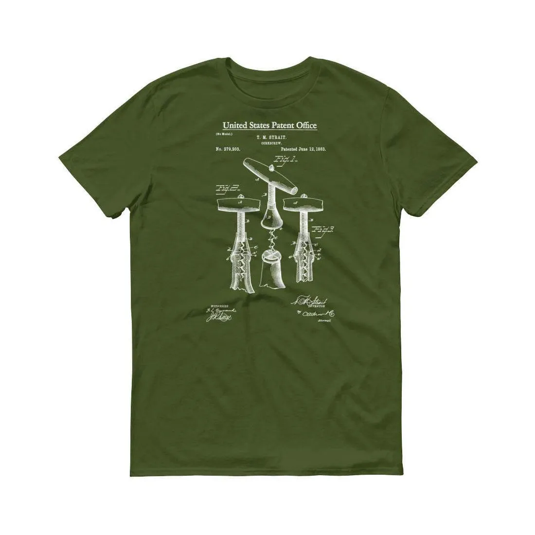 1883 Corkscrew Patent T-Shirt - Old Patent Shirt, Corkscrew T-Shirt, Drinking T-Shirt, Bartender Gift, Bar T-Shirt, Bartender Shirt