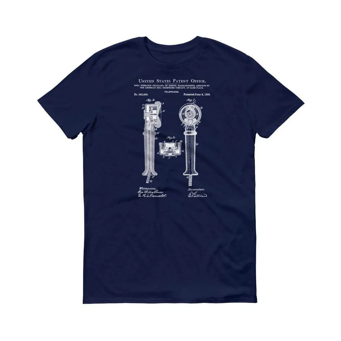 1886 Telephone Patent T Shirt - Patent Shirt, Steampunk T-Shirt, Geek t-shirt, Phone Patent, Telephone T-Shirt, Vintage Telephone, Old Phone
