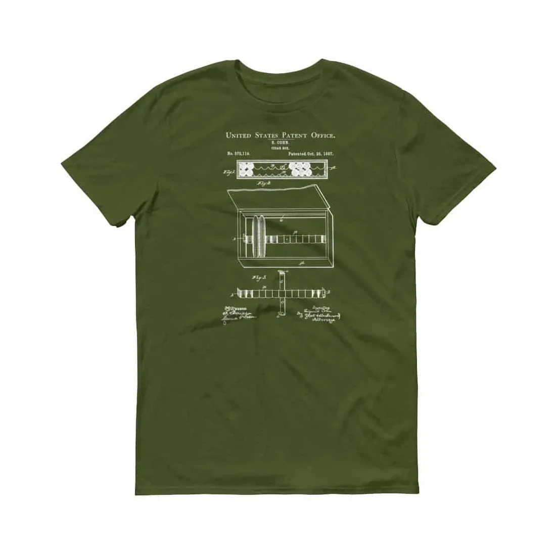 1887 Cigar Box Patent T-Shirt - Old Patent T-shirt, Cuban Cigar Shirt, Cigar Art, Cigar Shirt, Cigar Smoker Gift, Cigar Lover T-Shirt