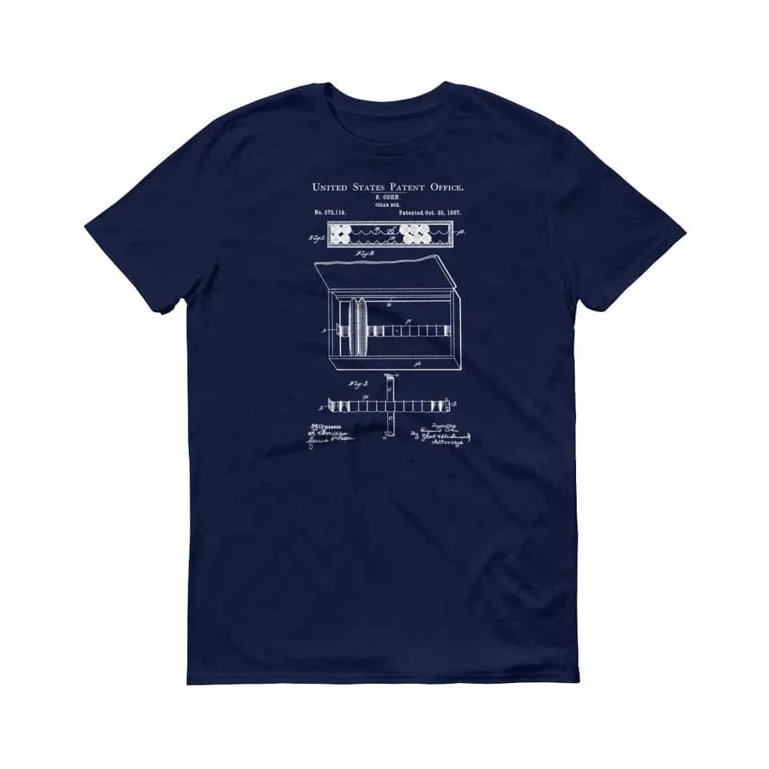 1887 Cigar Box Patent T-Shirt - Old Patent T-shirt, Cuban Cigar Shirt, Cigar Art, Cigar Shirt, Cigar Smoker Gift, Cigar Lover T-Shirt
