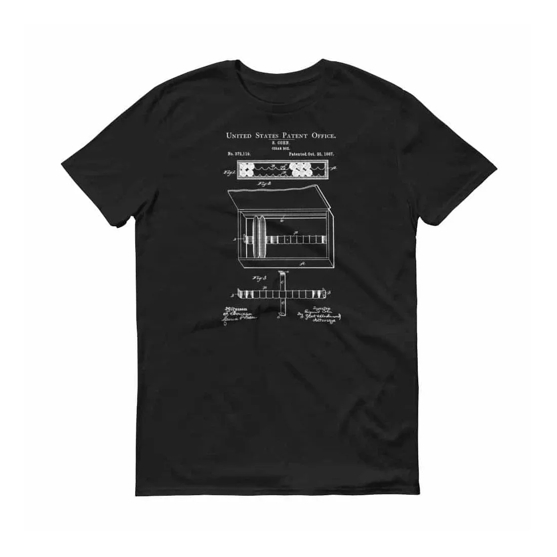 1887 Cigar Box Patent T-Shirt - Old Patent T-shirt, Cuban Cigar Shirt, Cigar Art, Cigar Shirt, Cigar Smoker Gift, Cigar Lover T-Shirt