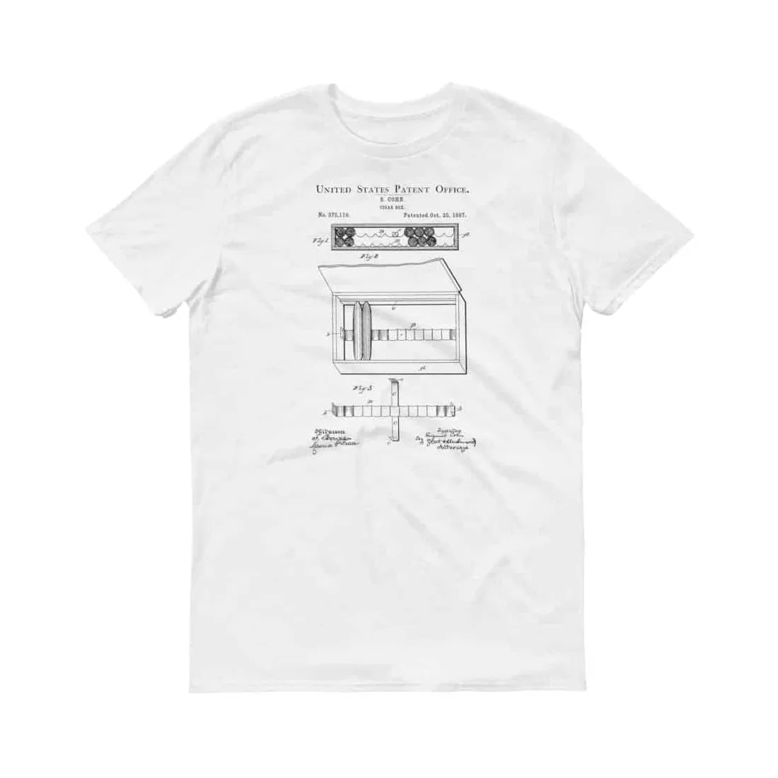 1887 Cigar Box Patent T-Shirt - Old Patent T-shirt, Cuban Cigar Shirt, Cigar Art, Cigar Shirt, Cigar Smoker Gift, Cigar Lover T-Shirt