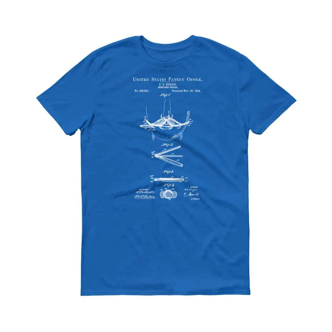 1894 Mustache Curler Patent T-Shirt - Barber T-shirt, Barber Gift, Patent t-shirt, Old Patent T-shirt, Hair Stylist Gift, Mustache T-Shirt