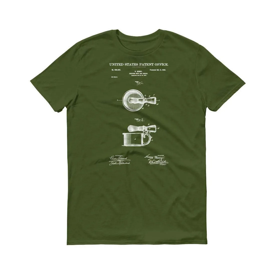 1900 Shaving Mug and Brush Patent T-Shirt -  Barber T-shirt, Barber Gift, Patent Shirt, Old Patent Shirt, Hair Stylist Gift, Shaving Patent