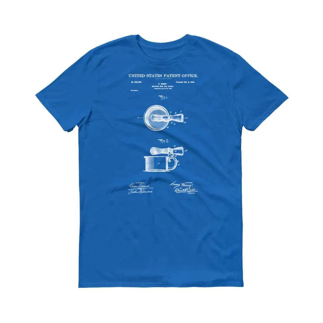 1900 Shaving Mug and Brush Patent T-Shirt -  Barber T-shirt, Barber Gift, Patent Shirt, Old Patent Shirt, Hair Stylist Gift, Shaving Patent