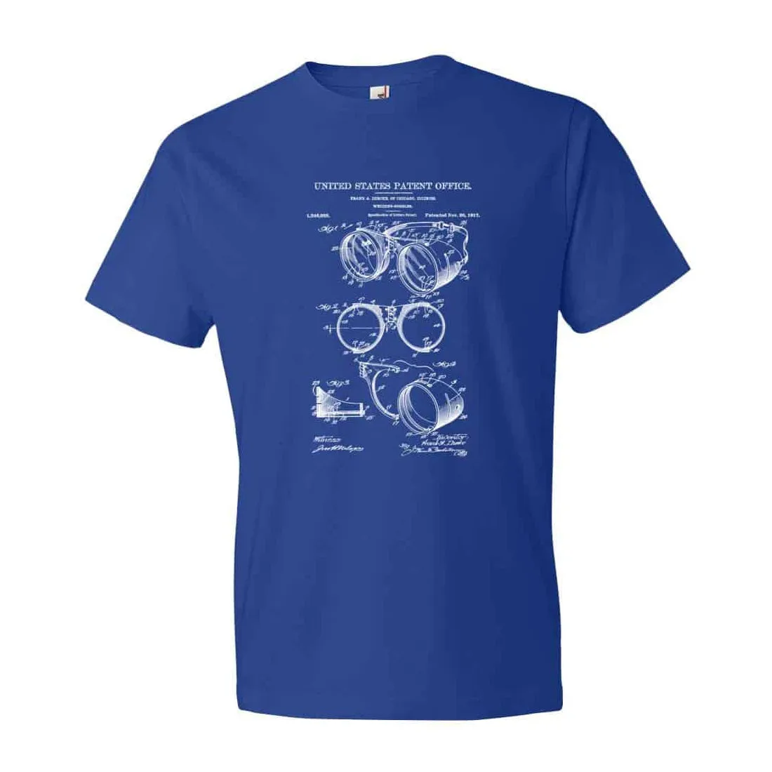 1917 Welding Goggles Patent T-Shirt - Patent Shirt, Vintage Tools, Old Patent T-shirt, Goggles T-Shirt, Steampunk T-Shirt