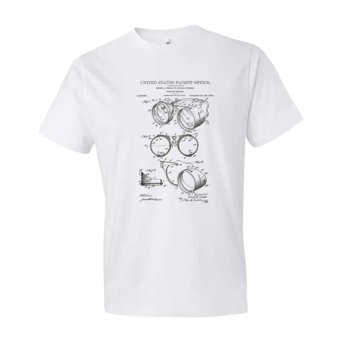 1917 Welding Goggles Patent T-Shirt - Patent Shirt, Vintage Tools, Old Patent T-shirt, Goggles T-Shirt, Steampunk T-Shirt