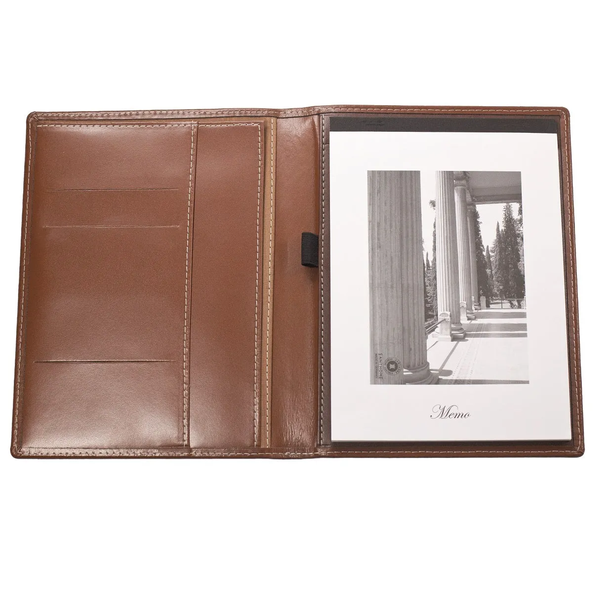 6601 Genuine Real Leather A5 Folder - Black / Brown
