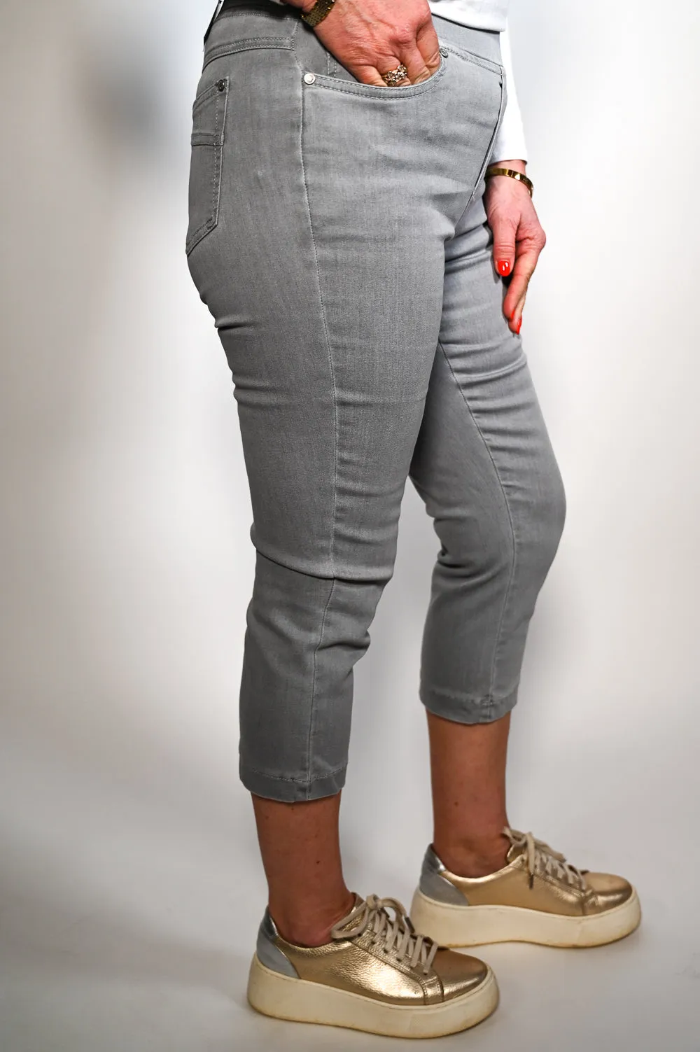 Anna Montana Jump In Capri Jeans (1016) - Silver