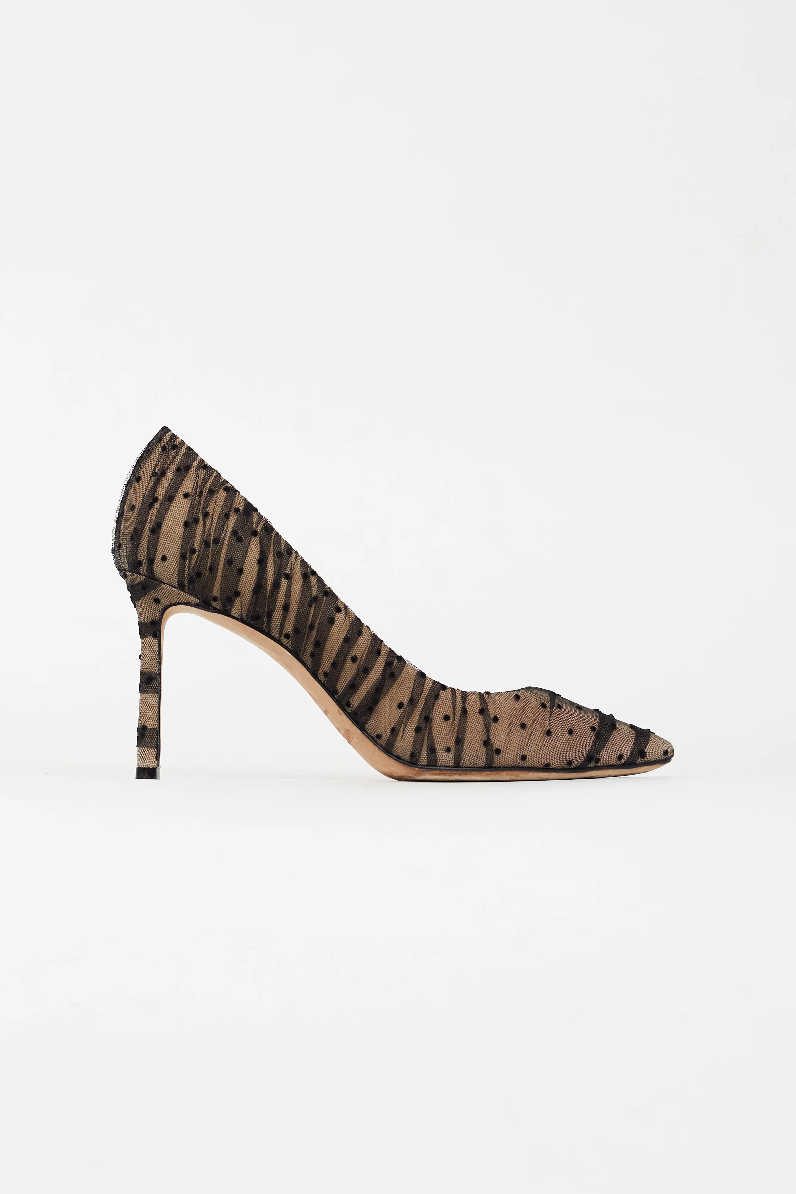 Beige & Black Romy Tulle Pump