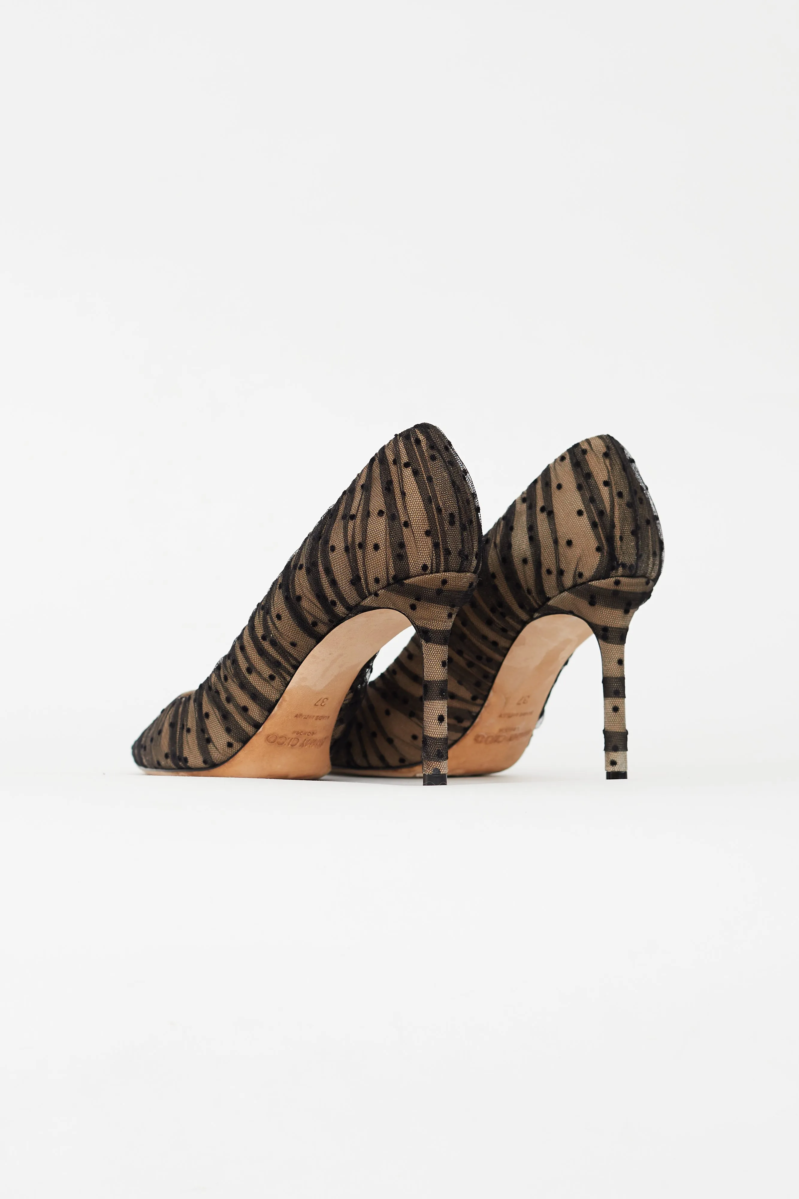 Beige & Black Romy Tulle Pump
