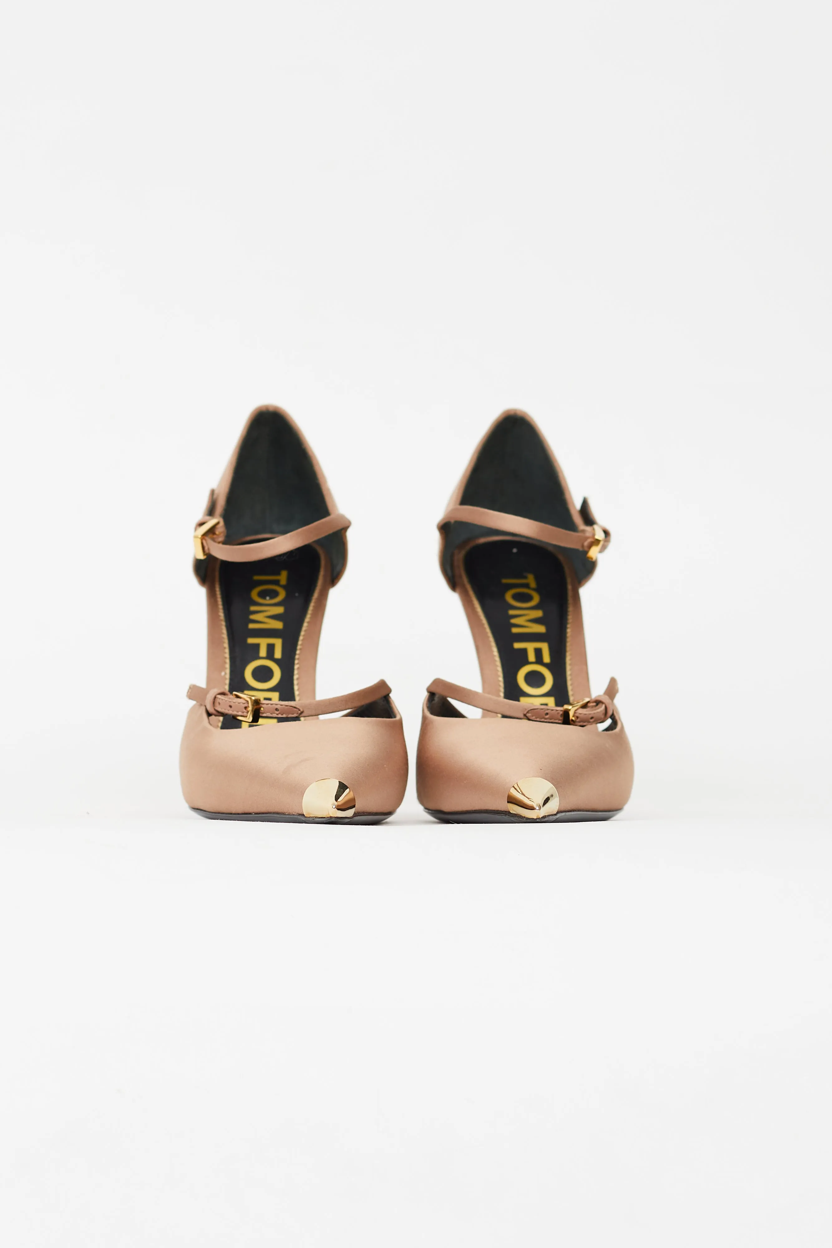Beige & Gold Satin Pump