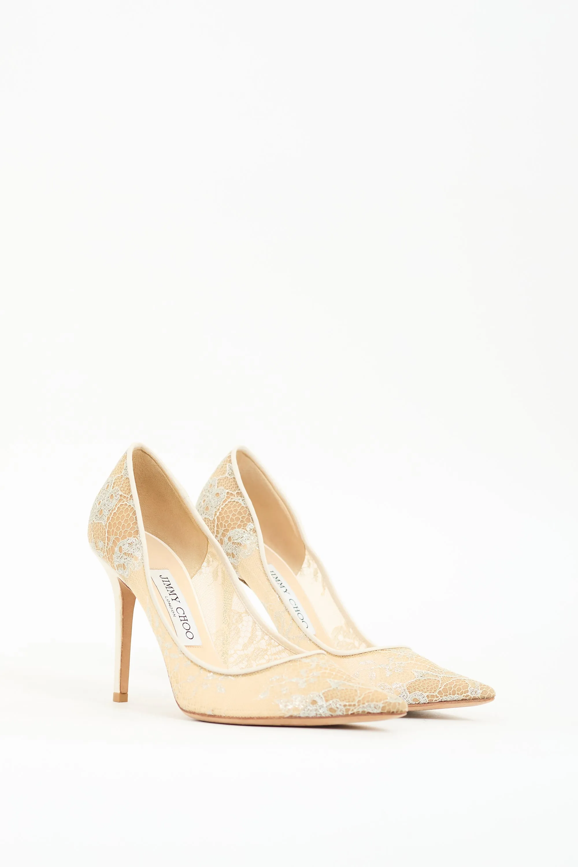 Beige & Silver Lace Romy Pump
