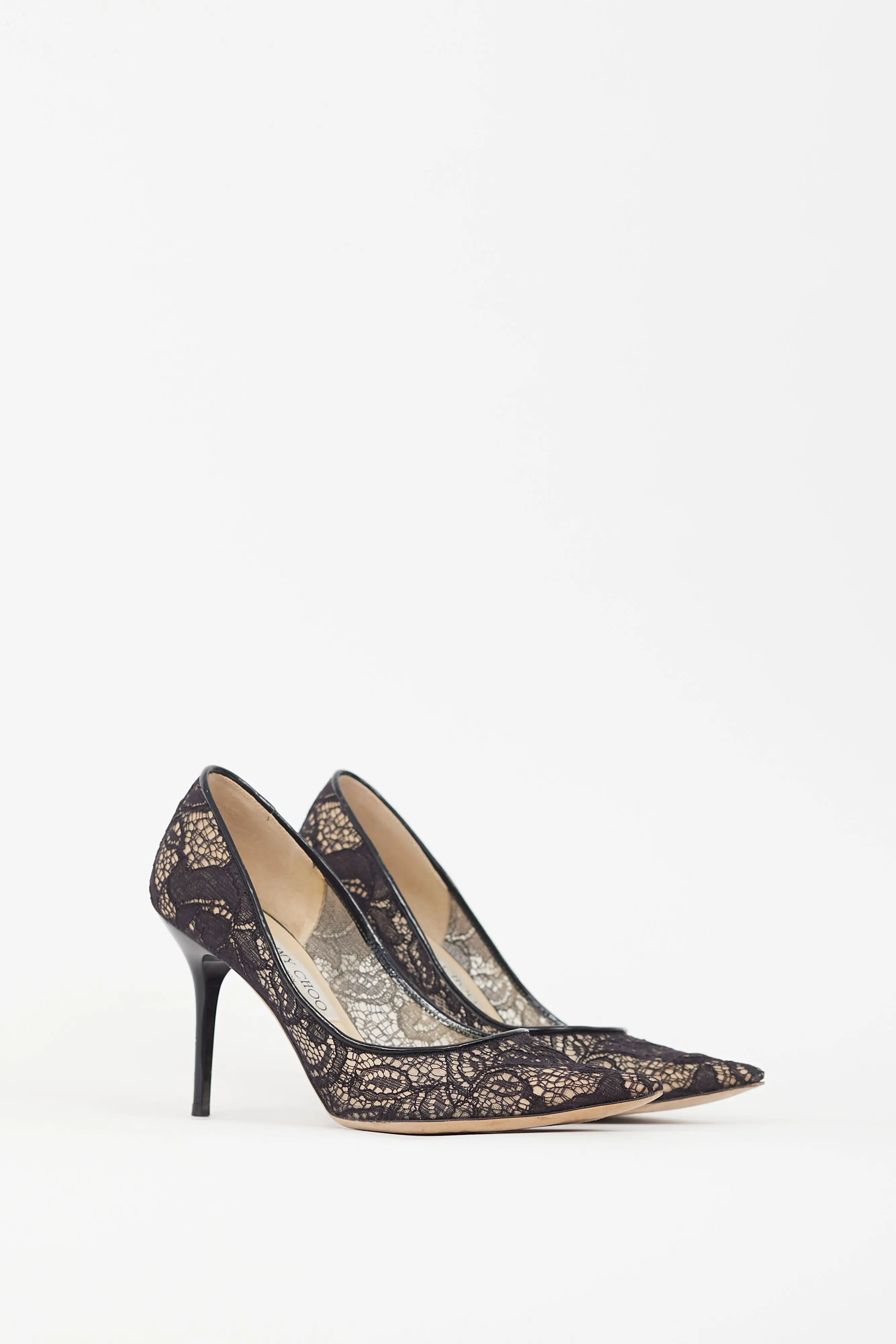 Black & Beige Lace Love Pump