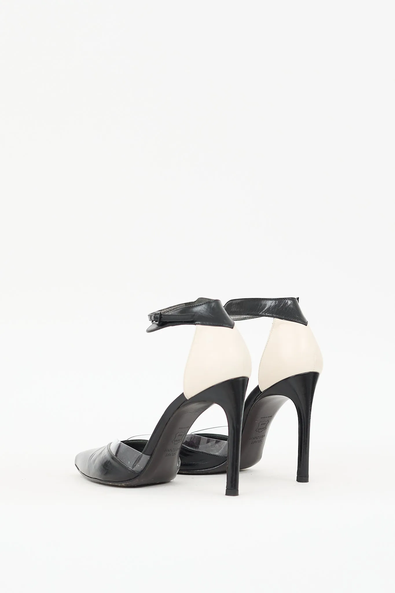 Black & Cream Leather D'Orsay Pump