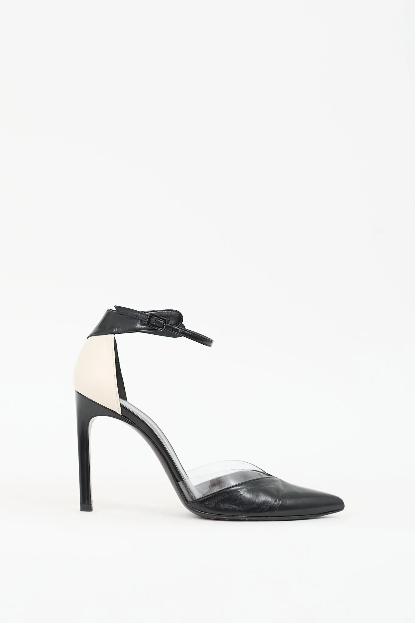 Black & Cream Leather D'Orsay Pump