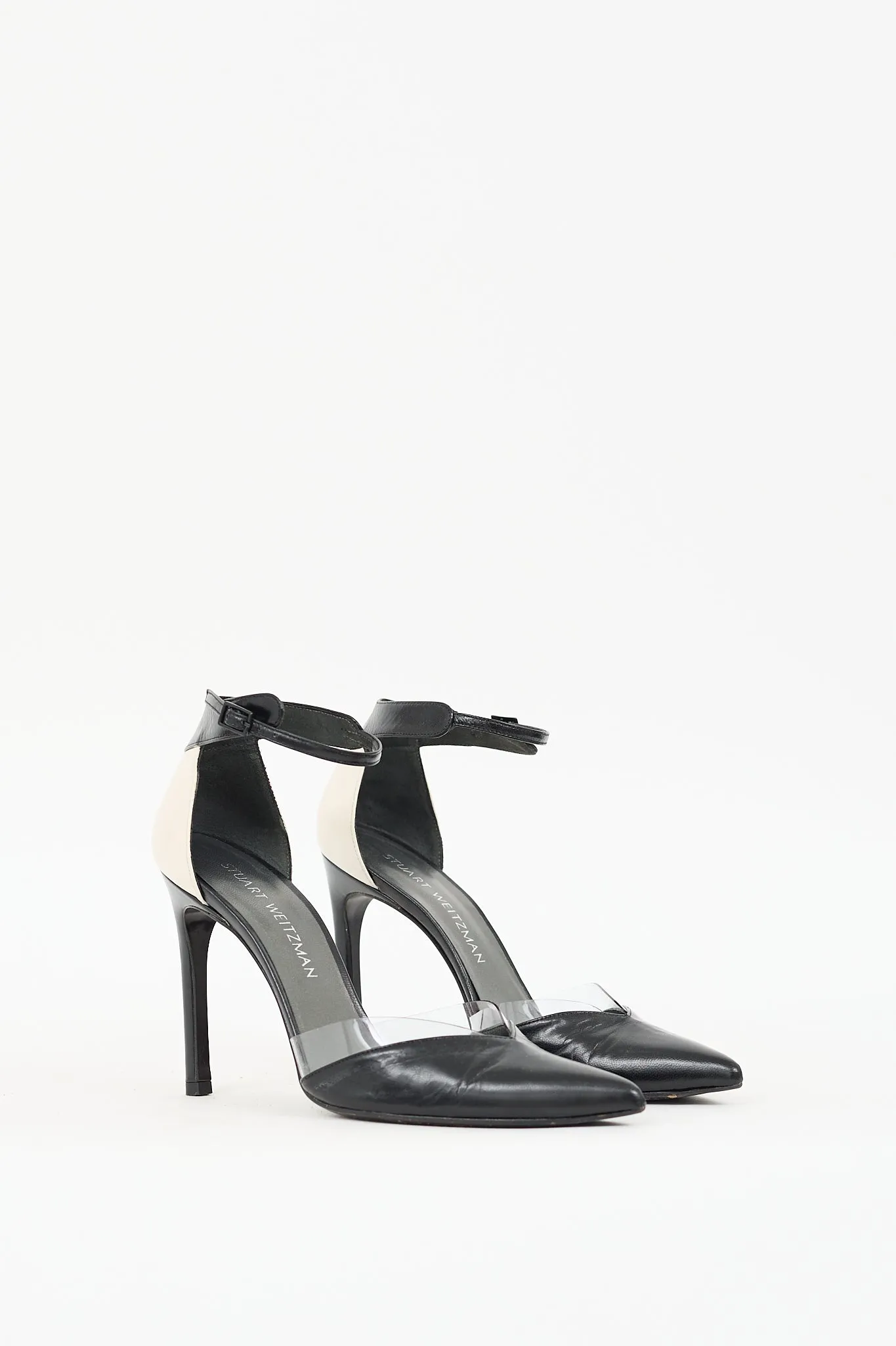 Black & Cream Leather D'Orsay Pump