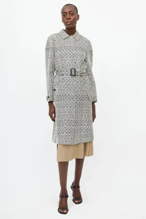 Black & White Geometric Print Coat