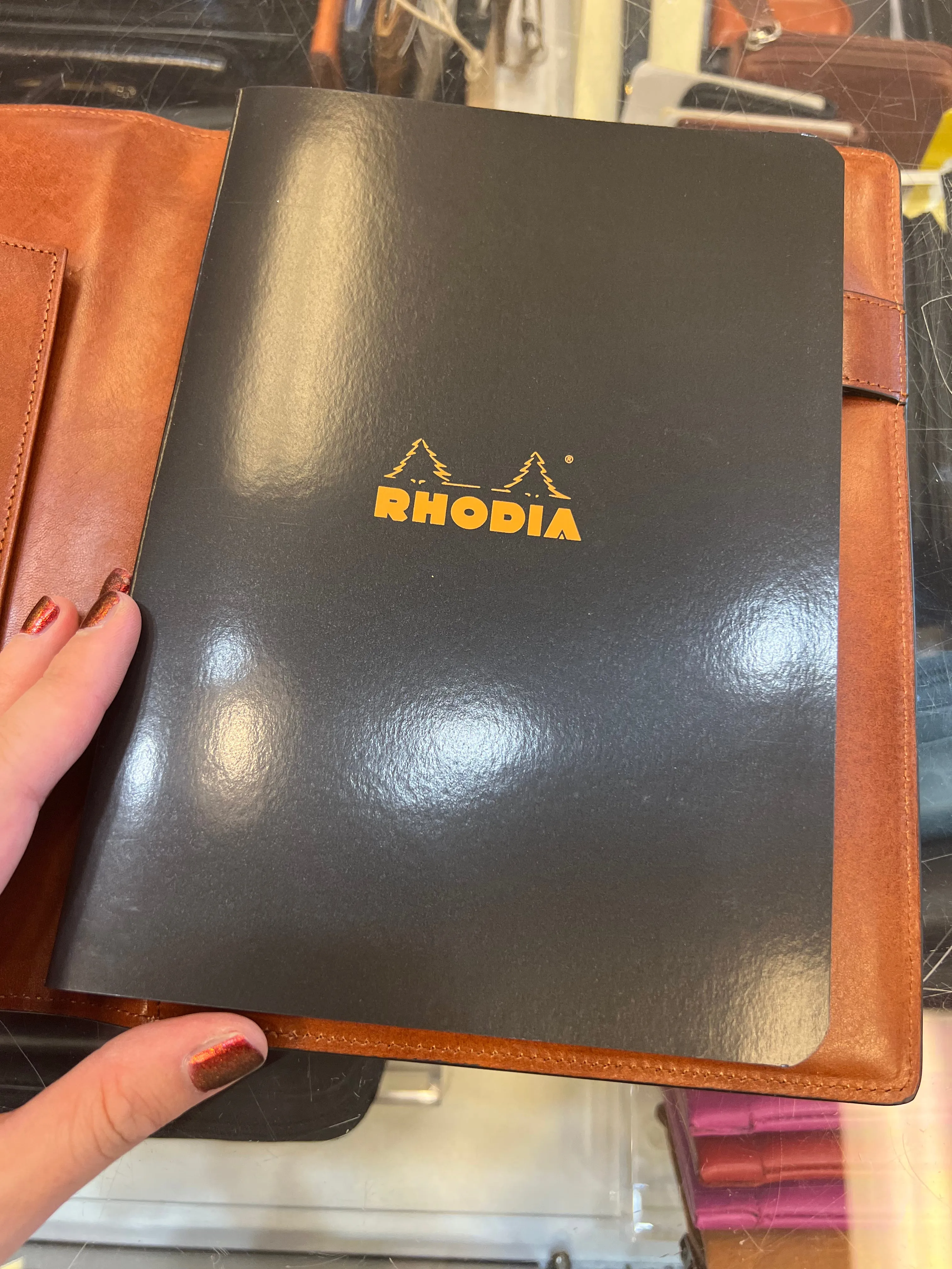 Bosca Large Leather Journal Padfolio (Amber)