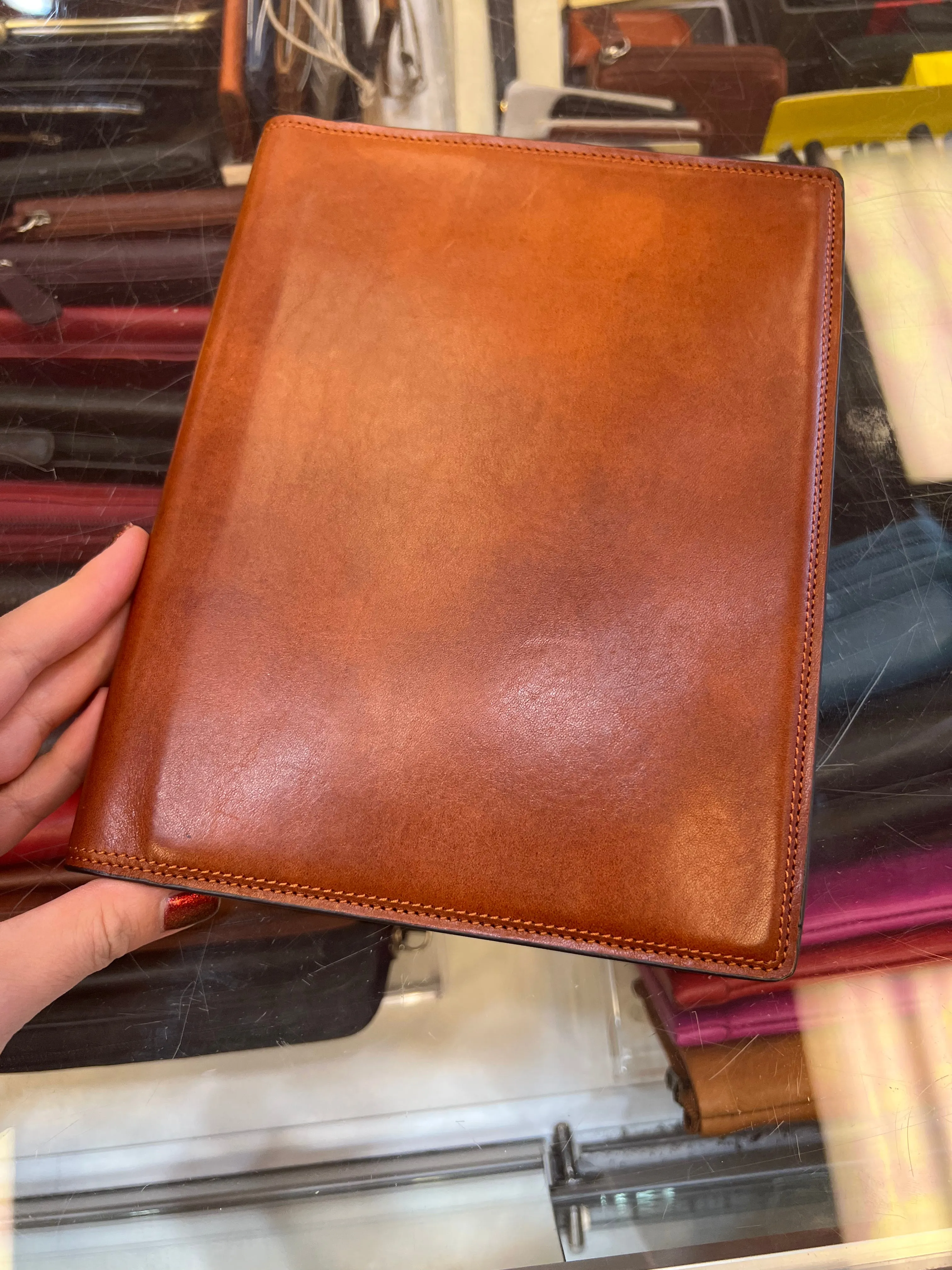 Bosca Large Leather Journal Padfolio (Amber)