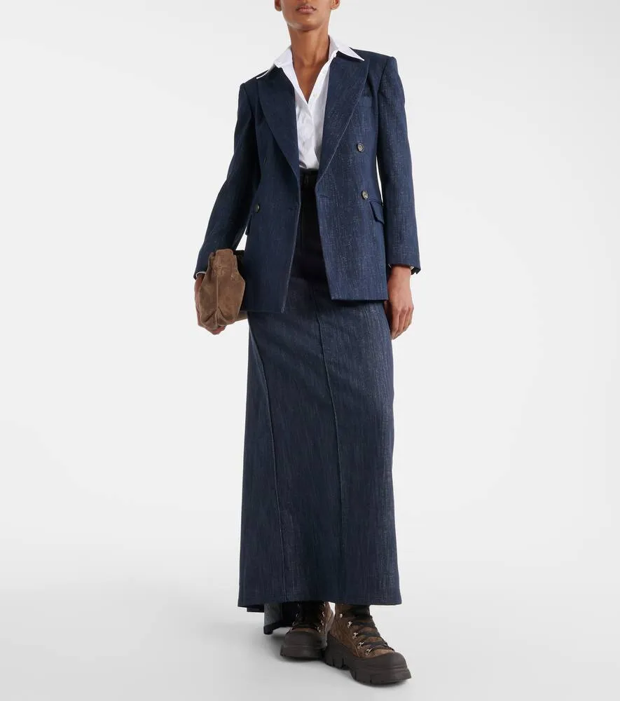 Brunello Cucinelli Metallic cotton-blend blazer