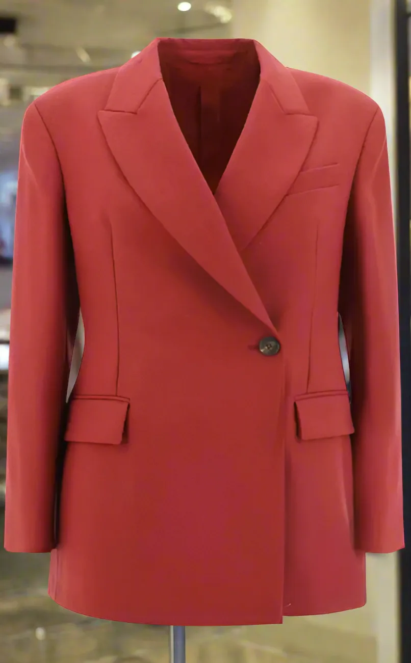 Brunello Cucinelli women's red BLAZER JACKET ITALY
