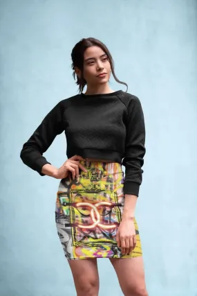 CC Neon Graffiti Pencil Skirt