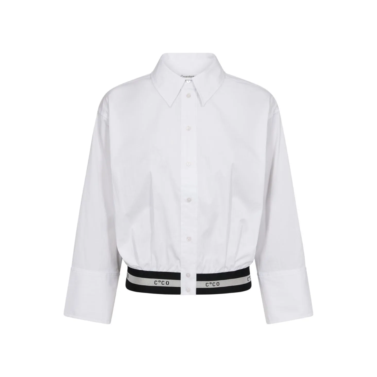Co Couture Cotton Crisp Crop Logo Shirt