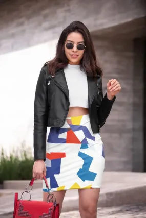 Colorful Pattern Pencil Skirt