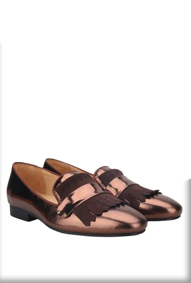 Cracked Patent Leather Loafers - Men Shoes