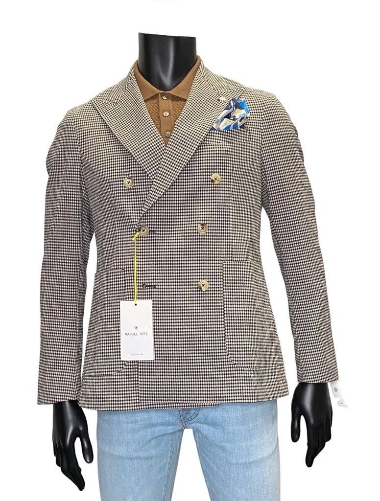 DOUBLE BREASTED SEERSUCKER BLAZER - MANUEL RITZ