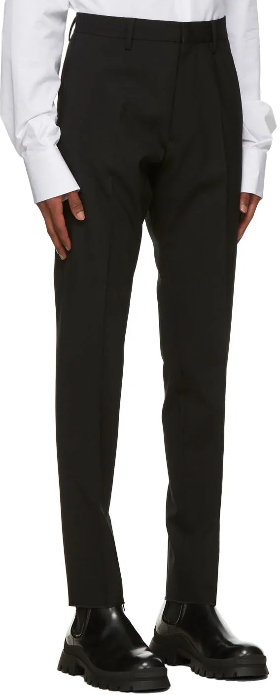 Dsquared2 Black Virgin Wool Hockney Trousers