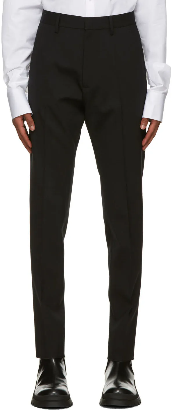 Dsquared2 Black Virgin Wool Hockney Trousers