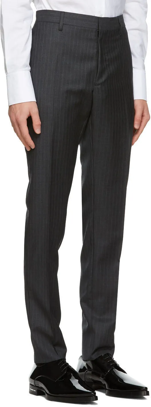 Dsquared2 Grey Wool Striped Paris Fit Suit