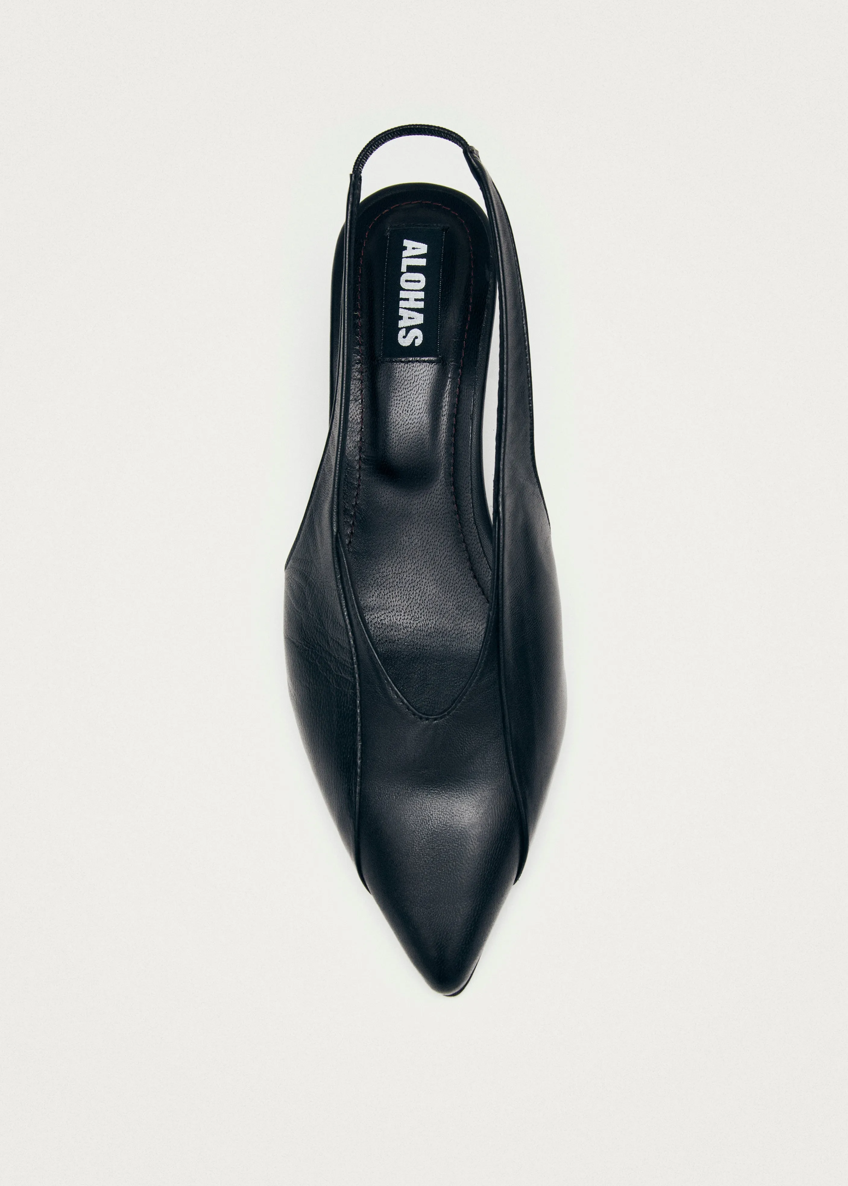 Evadne Black Leather Pumps