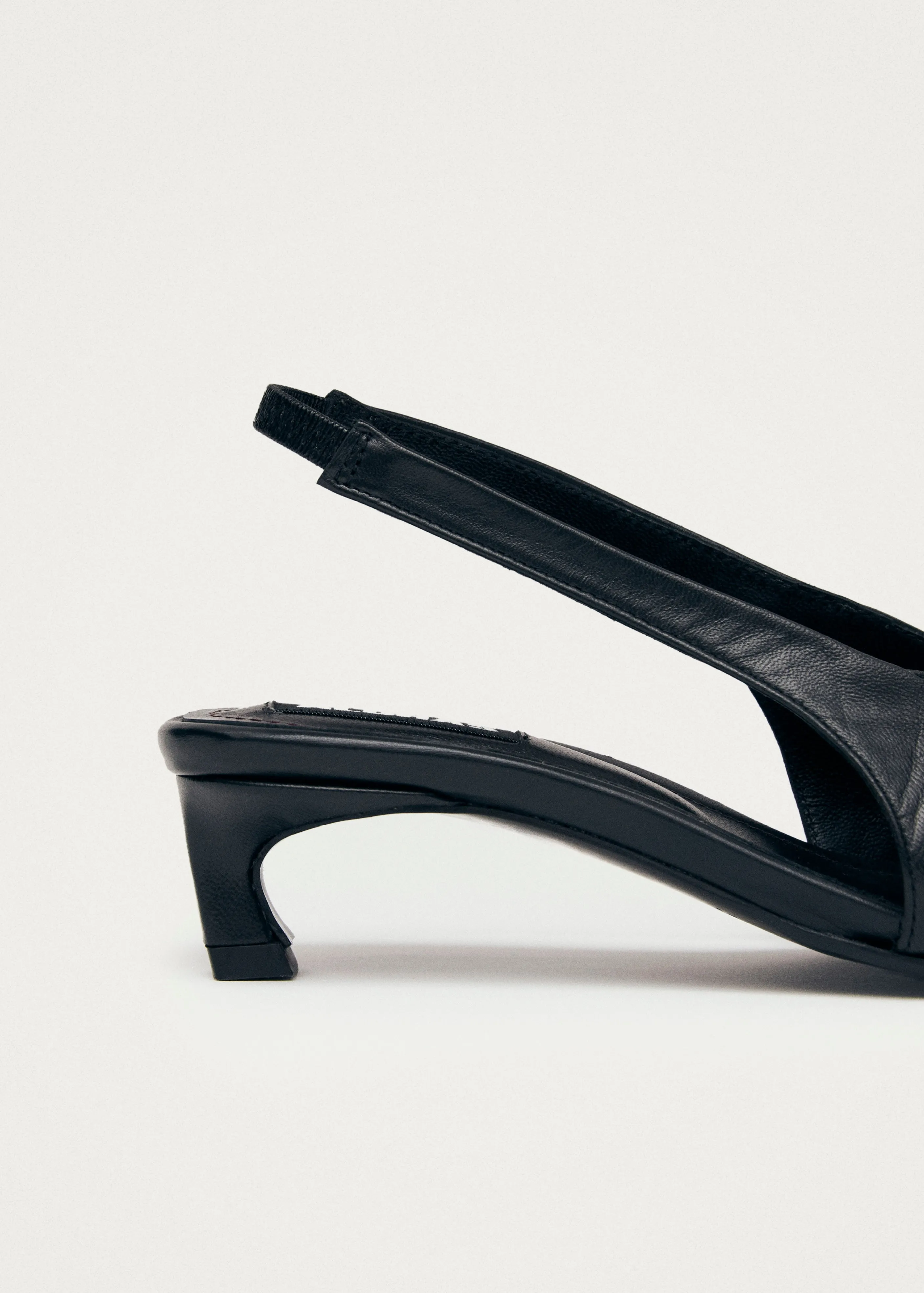 Evadne Black Leather Pumps