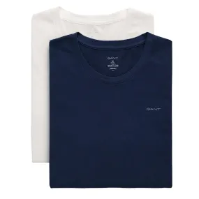 GANT Crew Neck T-Shirt 2 Pack - Navy/White
