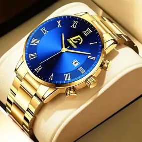 Gold Stainless Steel Minimalist Men's Watch