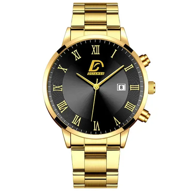 Gold Stainless Steel Minimalist Men's Watch