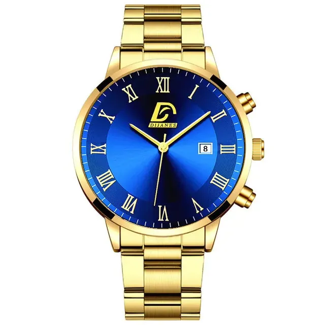 Gold Stainless Steel Minimalist Men's Watch