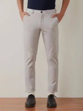 Light Grey Plain Bi-Stretch Trousers