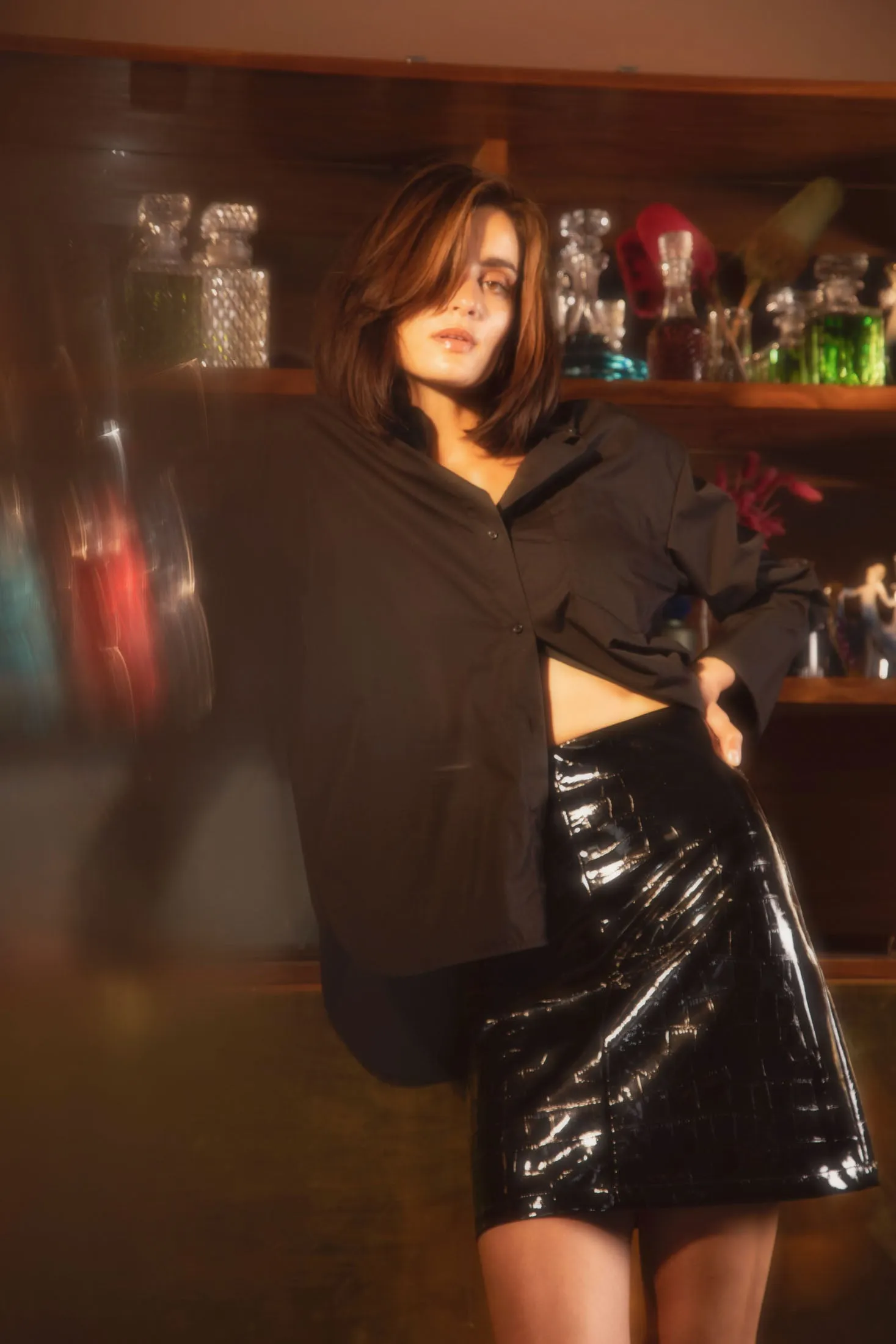 Lima Patent Skirt - Black