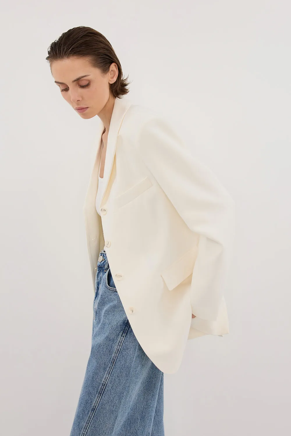 LIV CREAM BOYFRIEND BLAZER