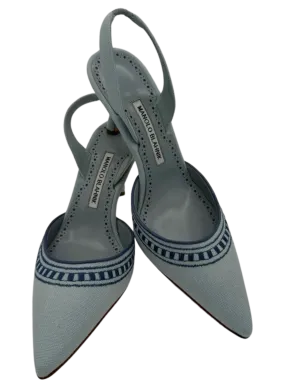 Manolo Blahnik Cadana Gala Embroidered Slingback Pumps