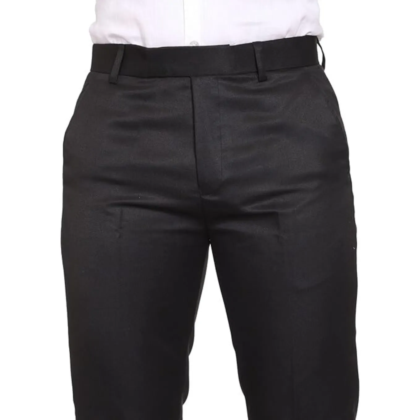Men's Casual Trousers | Slim Fit Formal Pants for Men | Stylish Trousers for Men | Comfortable Office Wear Pants - Black - PANT_4XL