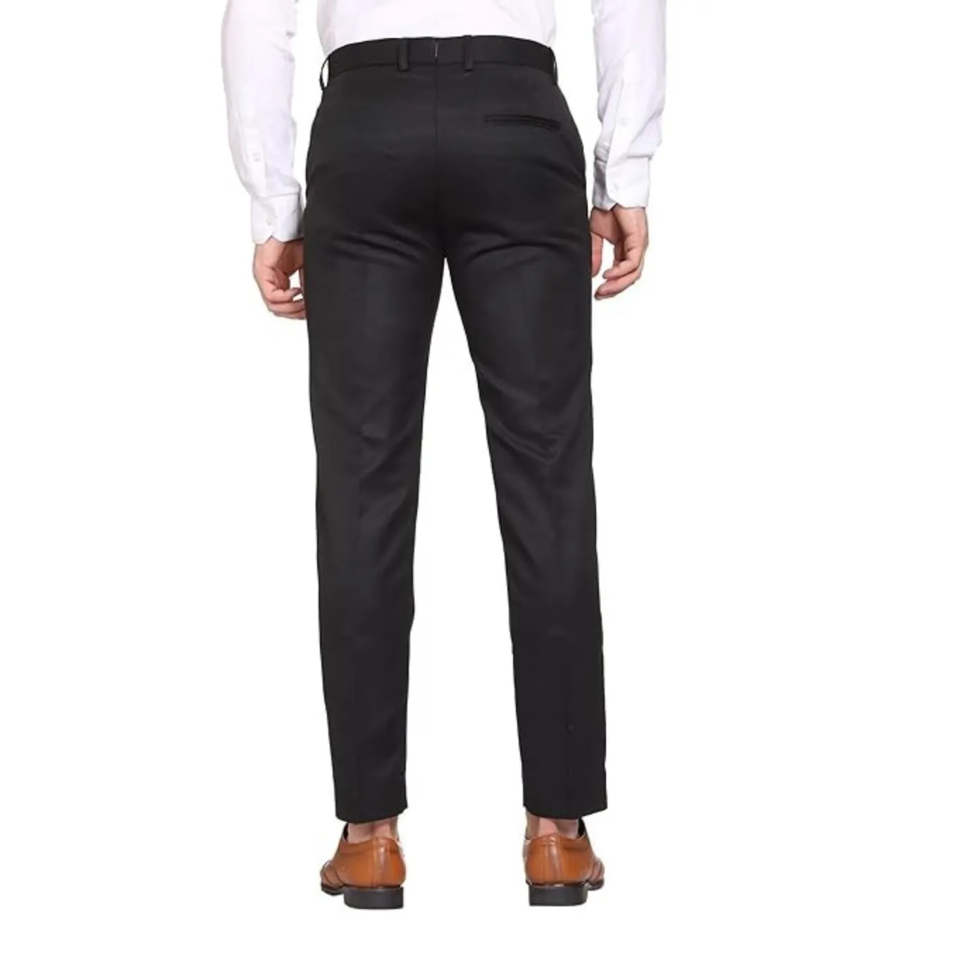 Men's Casual Trousers | Slim Fit Formal Pants for Men | Stylish Trousers for Men | Comfortable Office Wear Pants - Black - PANT_4XL