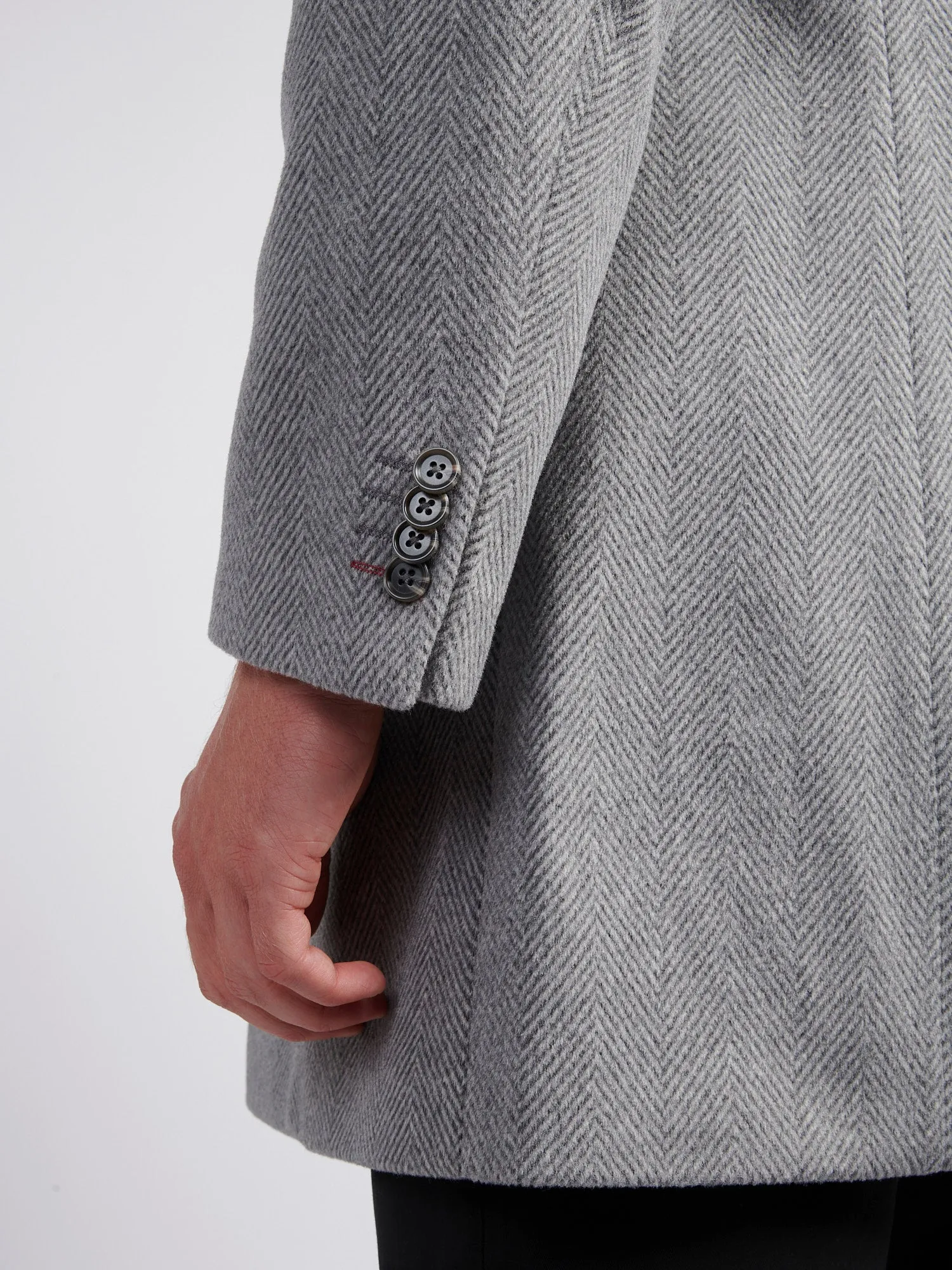 Mens Herringbone Coat in Ebony Windsor Wine DHM